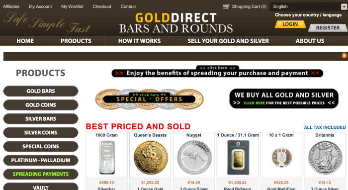 GoldDirect Homepage