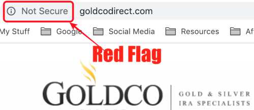 Goldco Directs website is not secured