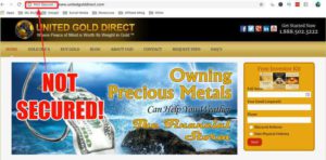 United Gold Direct website is not secured